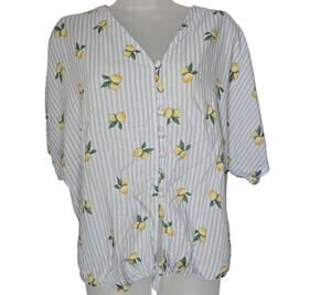 Beach Lunch Lounge Collection LG Top Lemon Tie Front Summer Picnic Tomato Girly